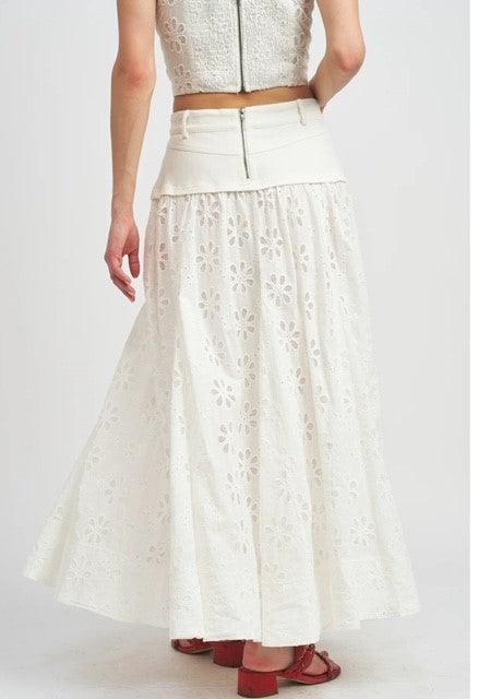 ES White Eyelet Maxi Skirt - IF SO 