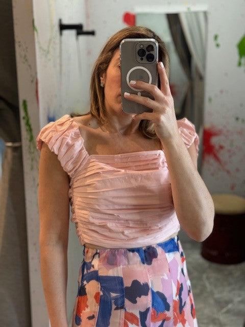 ES Blush Pleated Top - IF SO 