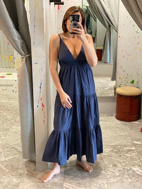 SU Navy Bow Back Maxi Dress - IF SO 