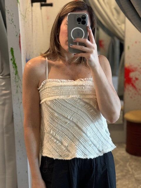 ER Cream Ruffle Top - IF SO 