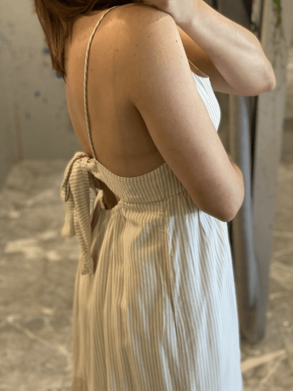 EL Beige/White Stripe Maxi Dress - IF SO 