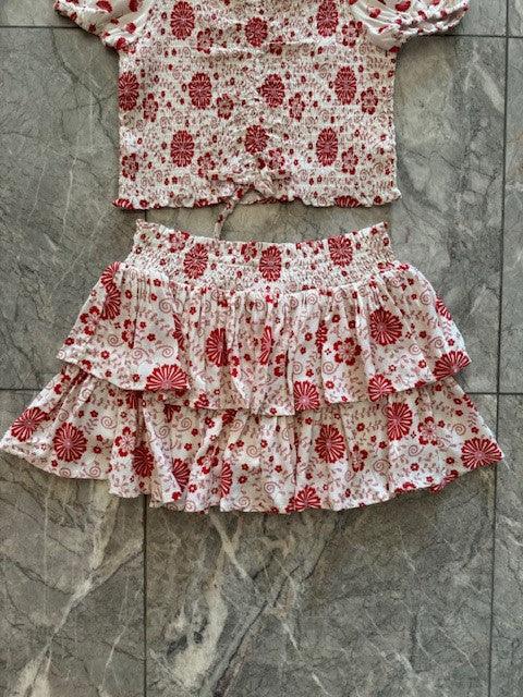 DH Red Print Skirt - IF SO 