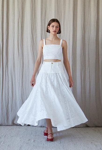 ES White Eyelet Maxi Skirt - IF SO 