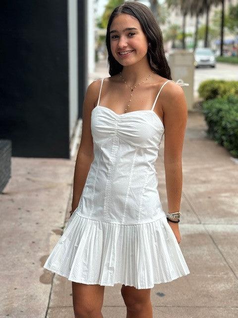 BP White Ruffle Hem Dress - IF SO 