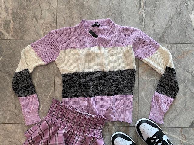 FBZ Purple/White/Black Sweater - IF SO 