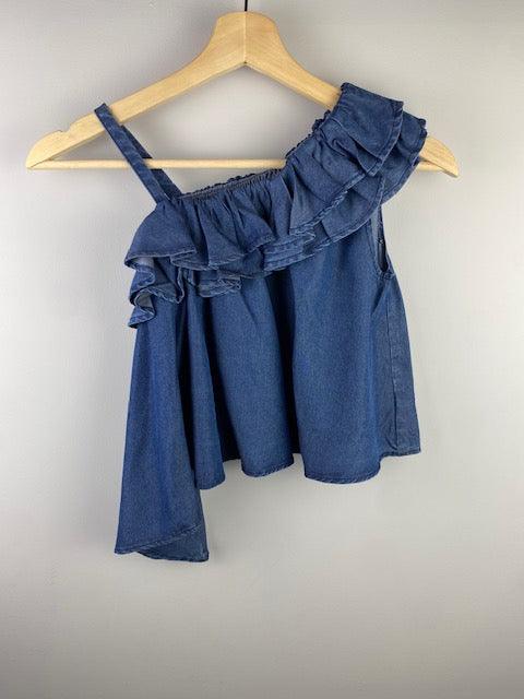 HB Denim Asymmetrical Top - IF SO 