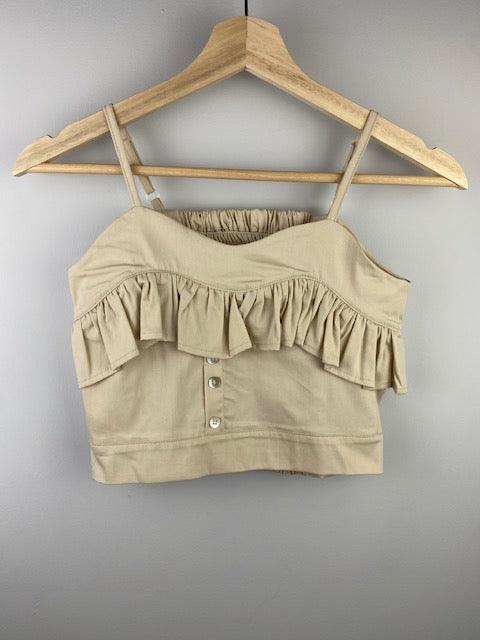 KA Khaki Ruffle Top - IF SO 