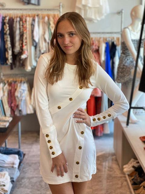 HB White Button Dress - IF SO 