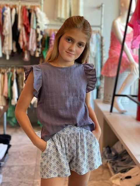 OS Dark Purple Ruffle Top - IF SO 