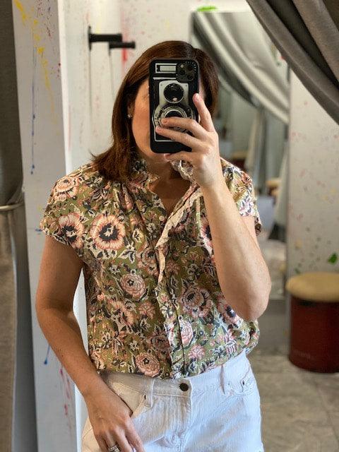 SU Pink/Green Floral Top - IF SO 