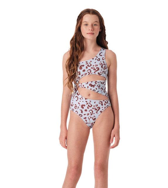 SUB Blue Cheetah Cutout Bathingsuit - IF SO 