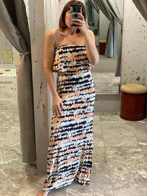 TA Orange/Black Print Maxi Dress - IF SO 