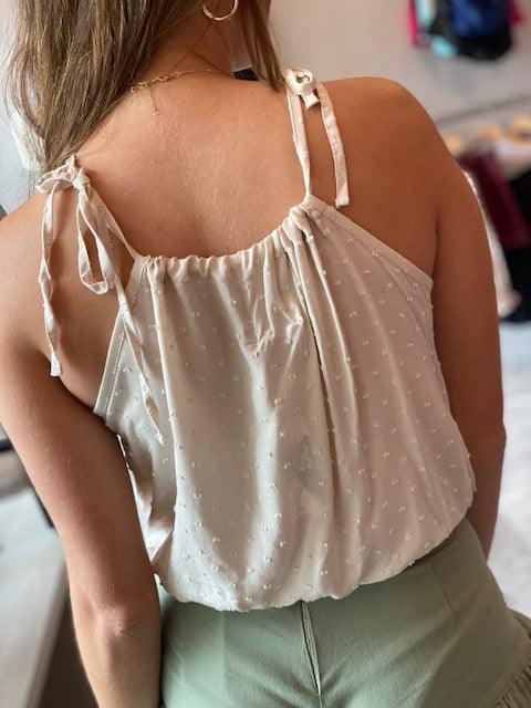 IS Beige Textured Crop Top - IF SO 