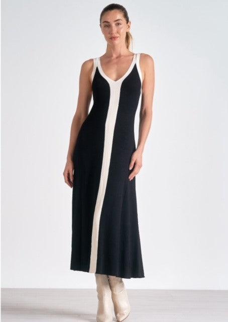 EL Black Maxi Dress With Stripe - IF SO 