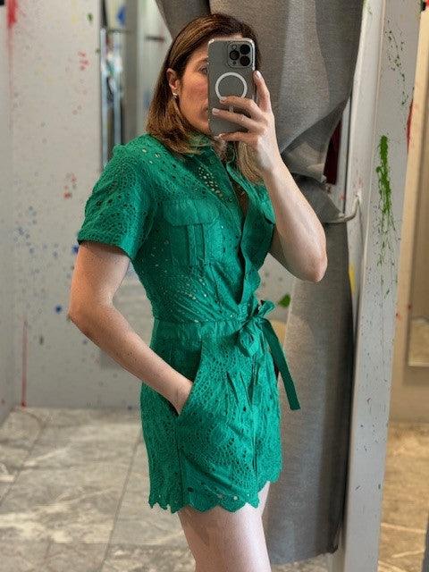 Es Green Eyelet Romper - IF SO 