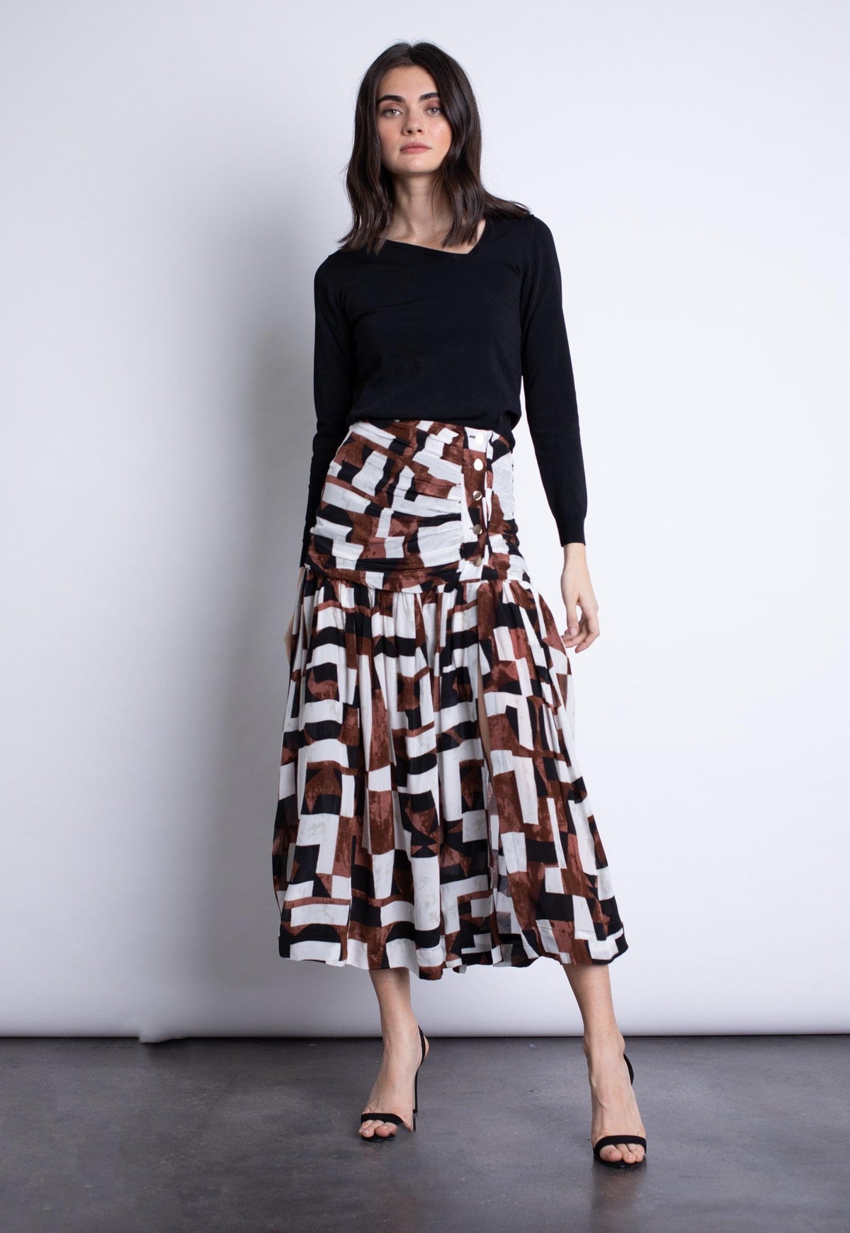 KG Geo Print Maxi Skirt - IF SO 