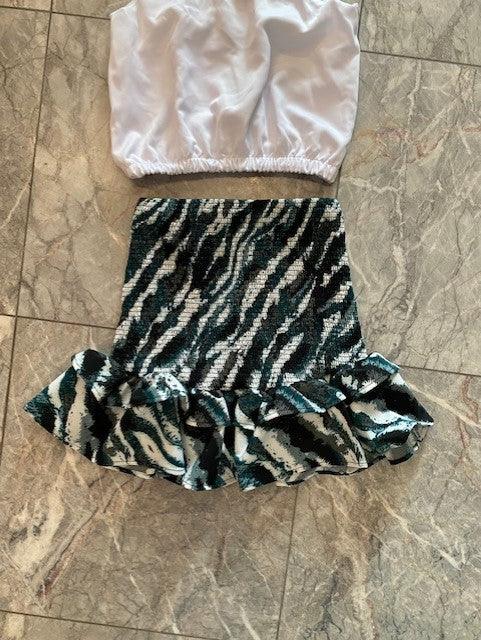 IS Green/Black Animal Print Skirt - IF SO 